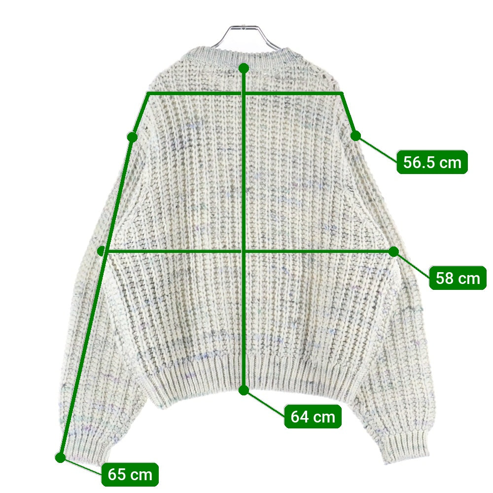 KITH(キス) Lyon Sweater リヨンセーター クルーネックスリブ編みニットセーター ホワイト