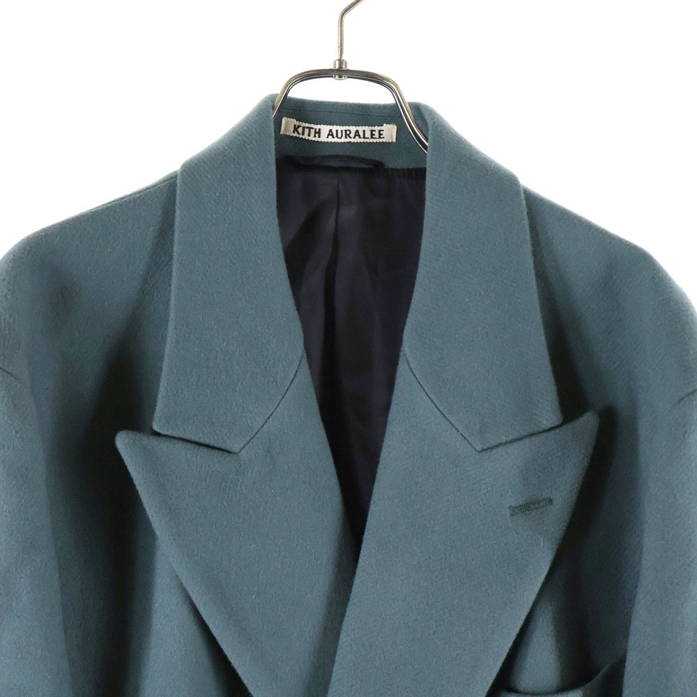 KITH(キス) ×AURALEE 101 For AURALEE Melton Chesterfield Coat オーラリー メルトンチェストフィールドコート ダブルプレストウールロングコート グリーン