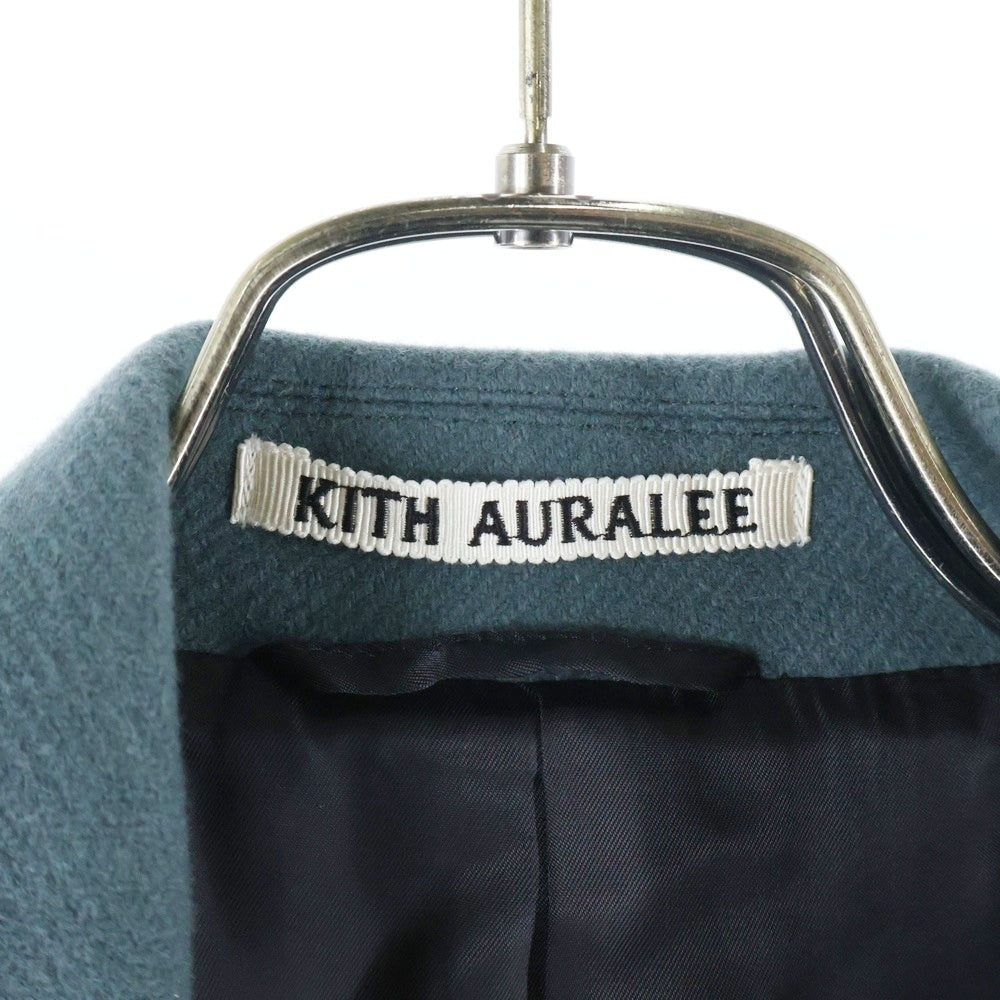 KITH(キス) ×AURALEE 101 For AURALEE Melton Chesterfield Coat オーラリー メルトンチェストフィールドコート ダブルプレストウールロングコート グリーン