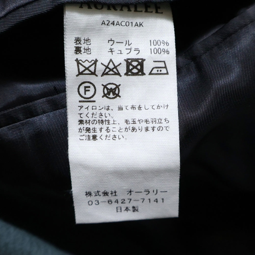 KITH(キス) ×AURALEE 101 For AURALEE Melton Chesterfield Coat オーラリー メルトンチェストフィールドコート ダブルプレストウールロングコート グリーン