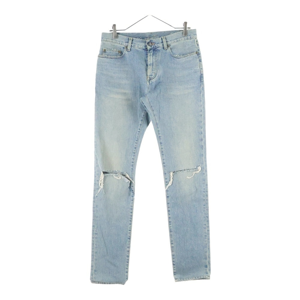 SAINT LAURENT PARIS(サンローランパリ) 16SS D02 エディ期 クラッシュ加工デニムパンツ インディゴ 399086 YYS10