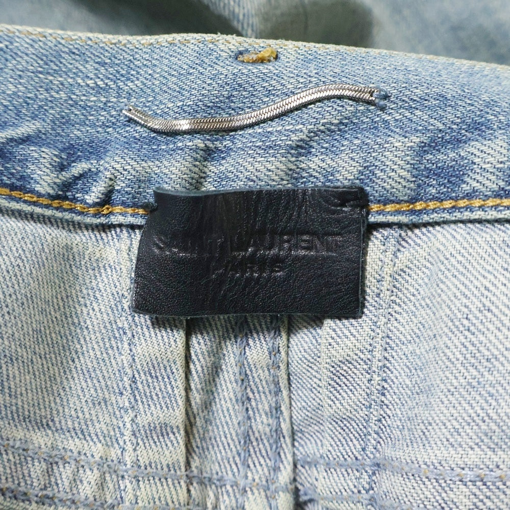 SAINT LAURENT PARIS(サンローランパリ) 16SS D02 エディ期 クラッシュ加工デニムパンツ インディゴ 399086 YYS10