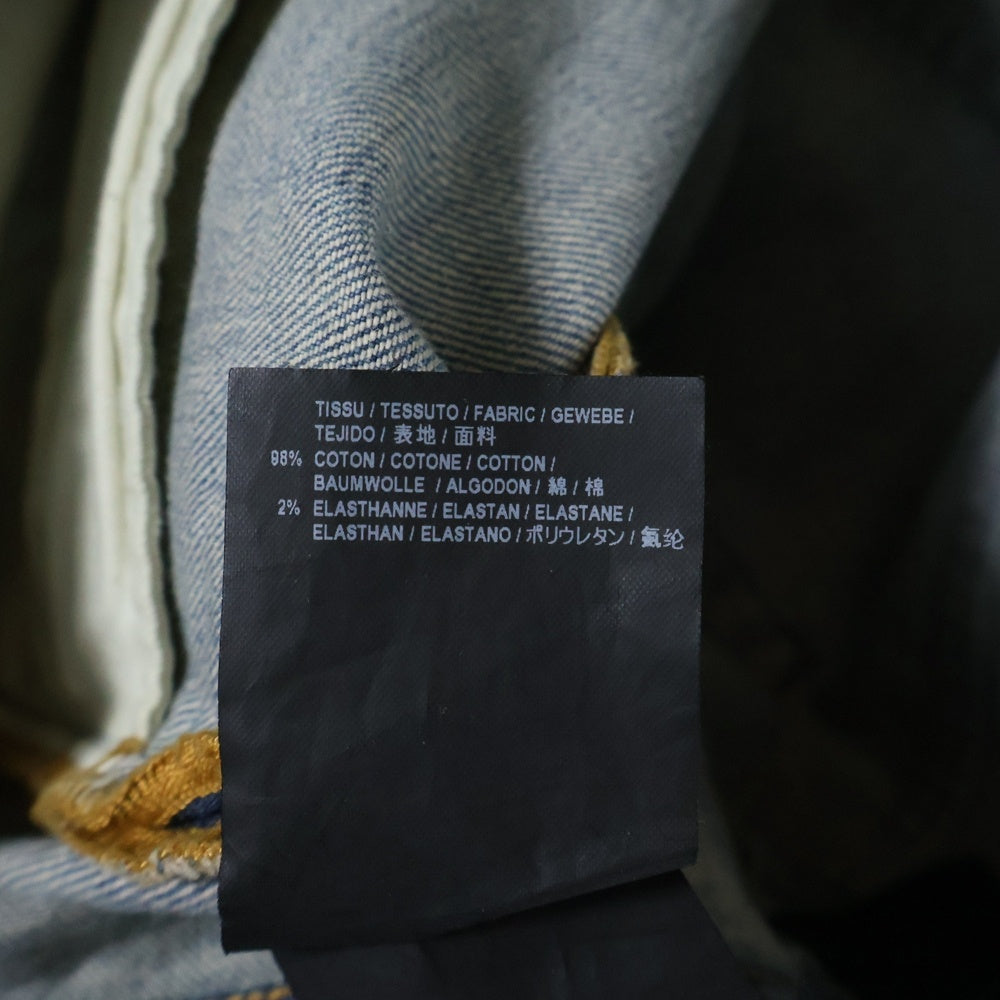 SAINT LAURENT PARIS(サンローランパリ) 16SS D02 エディ期 クラッシュ加工デニムパンツ インディゴ 399086 YYS10