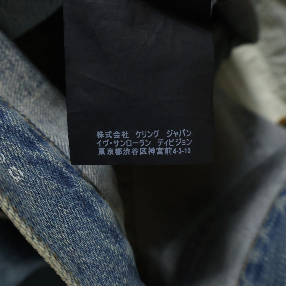 SAINT LAURENT PARIS(サンローランパリ) 16SS D02 エディ期 クラッシュ加工デニムパンツ インディゴ 399086 YYS10