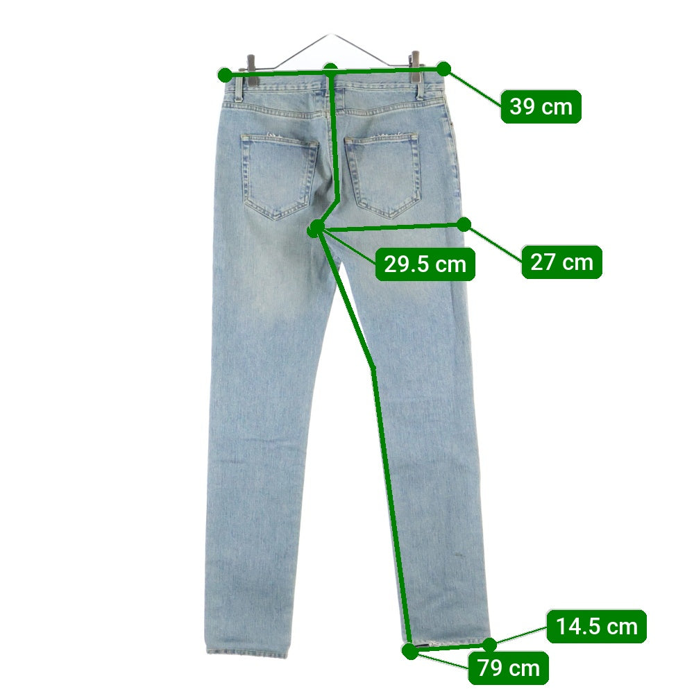 SAINT LAURENT PARIS(サンローランパリ) 16SS D02 エディ期 クラッシュ加工デニムパンツ インディゴ 399086 YYS10
