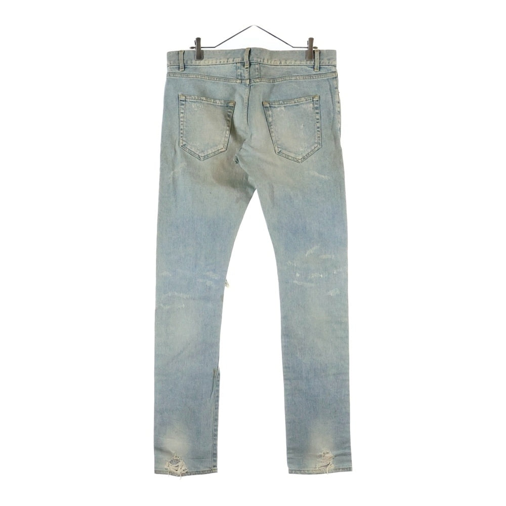 SAINT LAURENT PARIS(サンローランパリ) 14AW デストロイクラッシュ加工 デニムパンツ インディゴ 357815 Y879F