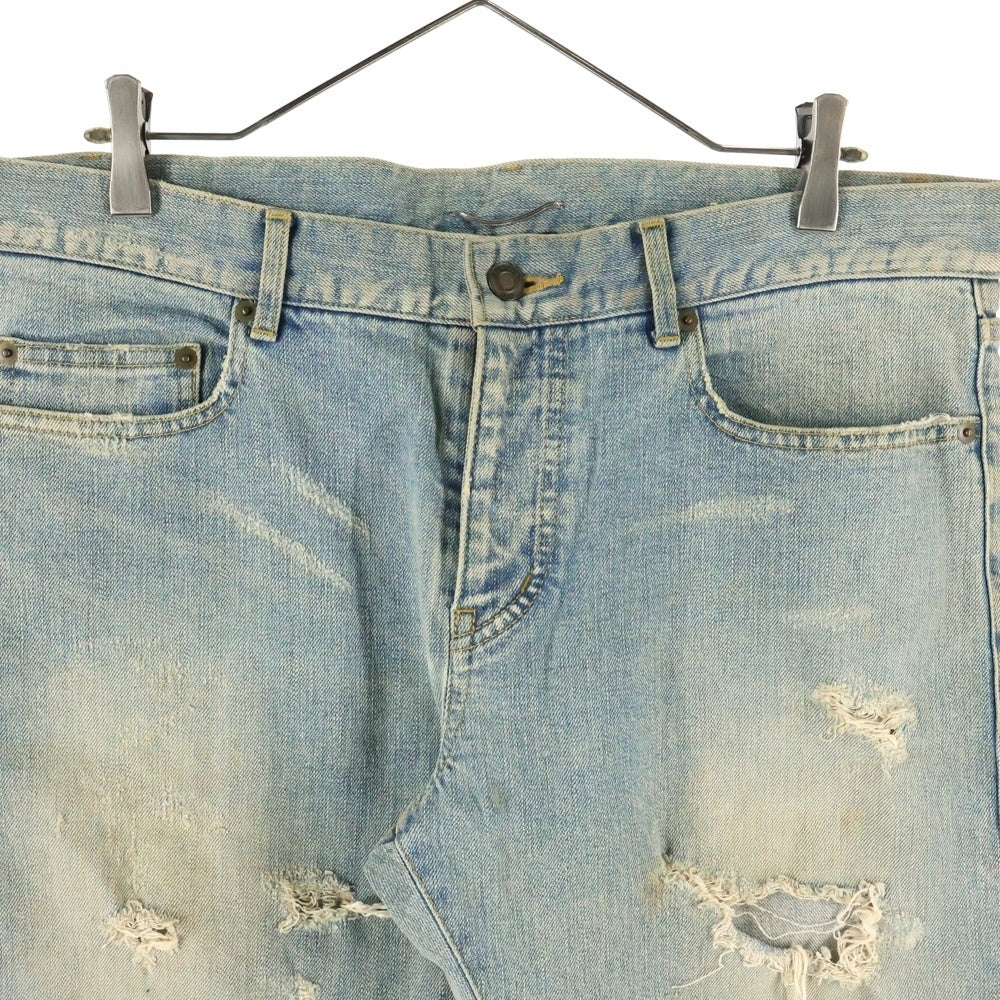 SAINT LAURENT PARIS(サンローランパリ) 14AW デストロイクラッシュ加工 デニムパンツ インディゴ 357815 Y879F