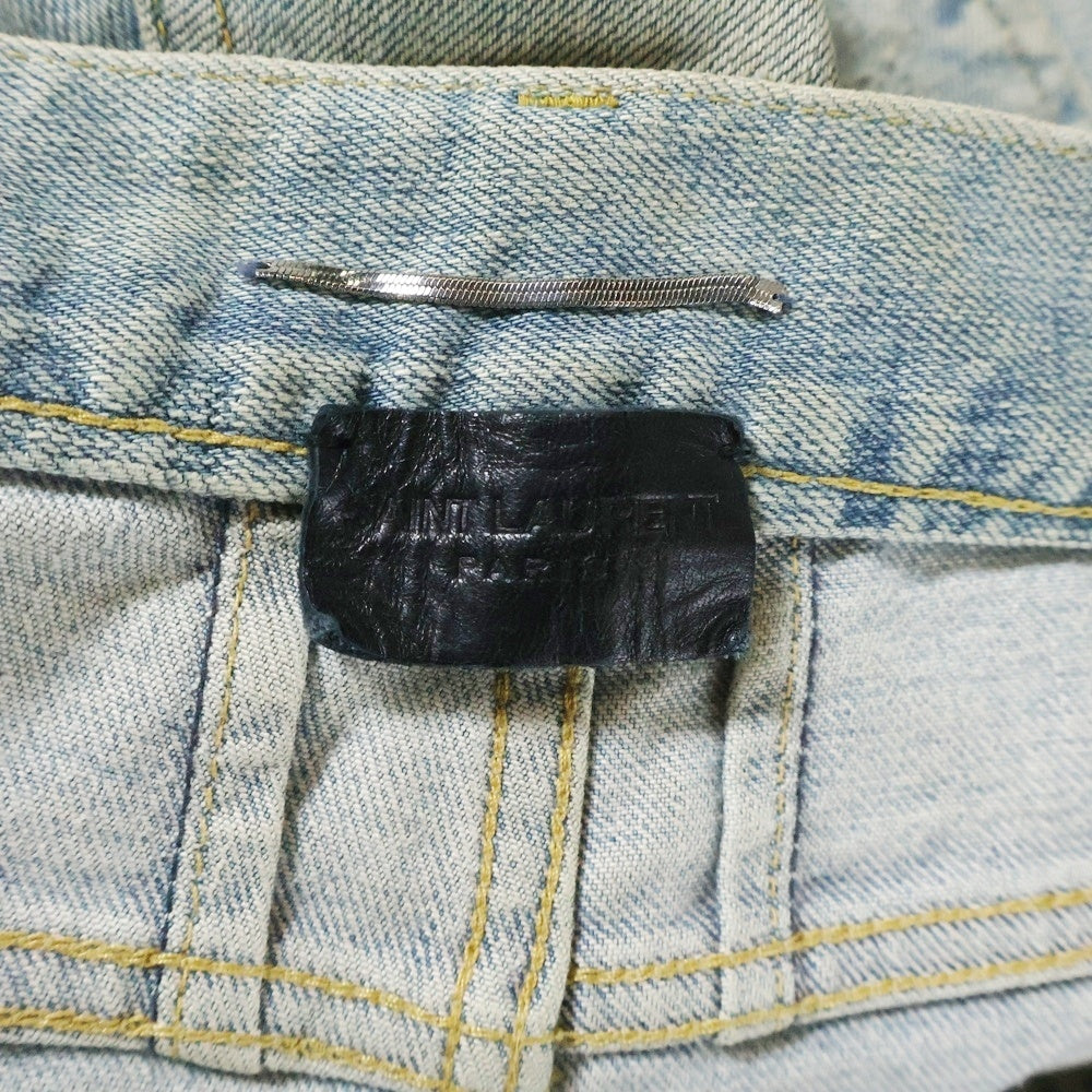 SAINT LAURENT PARIS(サンローランパリ) 14AW デストロイクラッシュ加工 デニムパンツ インディゴ 357815 Y879F