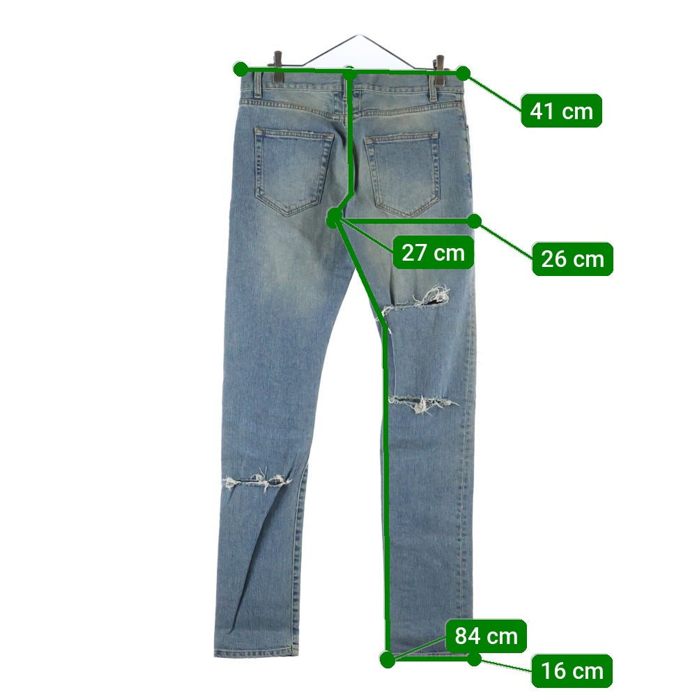 SAINT LAURENT PARIS(サンローランパリ) 15SS D02 クラッシュ加工 ジーンズ デニムパンツ インディゴ