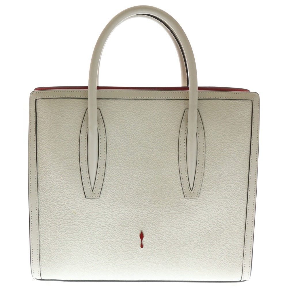 CHRISTIAN LOUBOUTIN(クリスチャンルブタン) PALOMA MEDIUM 2WAY パロマ ミディアム トートバッグ スタッズ パテントレザー ハンドバッグ ショルダーバッグ ホワイト レディース