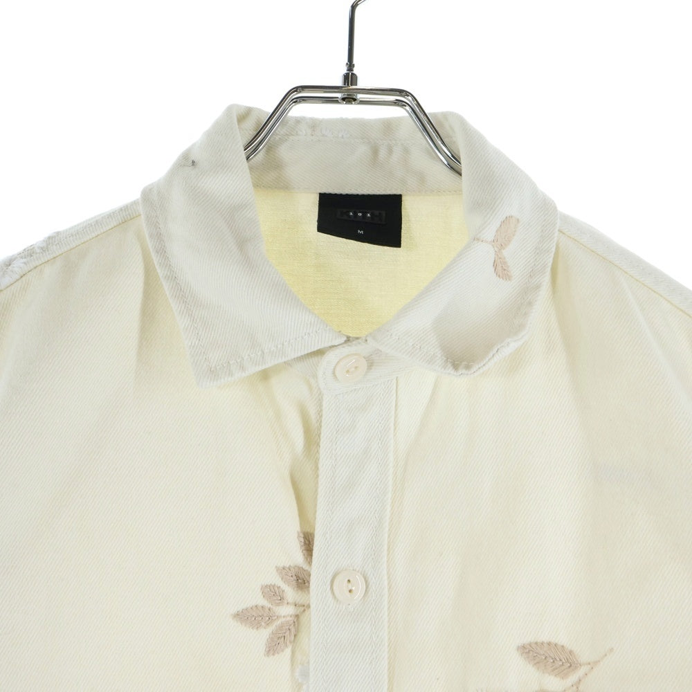 KITH(キス) 101 Denim Ginza Shirt 101デニムギンザシャツ フラワーエンブロイダリーデニムシャツ ホワイト