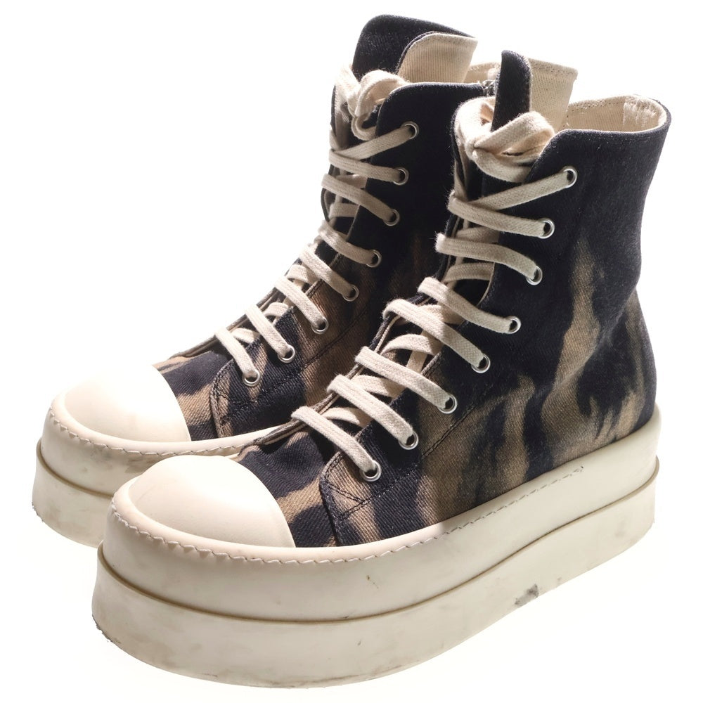 DRKSHDW(ダークシャドウ) 24AW Sun Denim Double Bumper Sneakers サンデニムダブルバンパースニーカー レースアッププラットフォームスニーカー DU02D2831-DBSUN ブラック/オレンジ