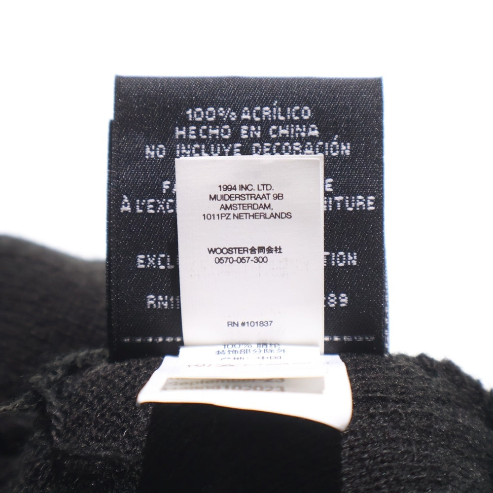 SUPREME(シュプリーム) 23AW × NEW ERA Psalm Beanie サルムビーニー ロゴ刺繍アクリルワッチキャップ ニット帽 帽子 ブラック