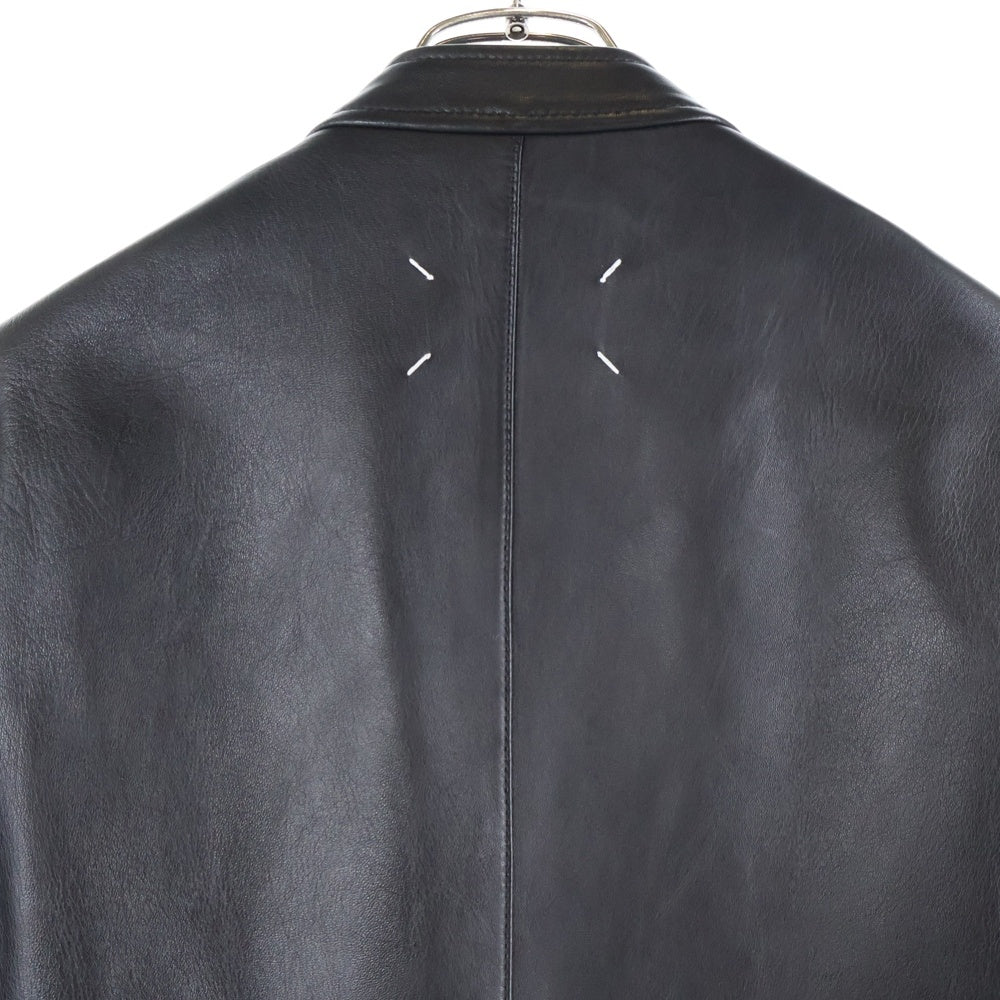 Maison Margiela(メゾンマルジェラ) 5-ZIP LEATHER JACKET ジップアップ シングルレザージャケット ブラック S50AM0489 SY1460