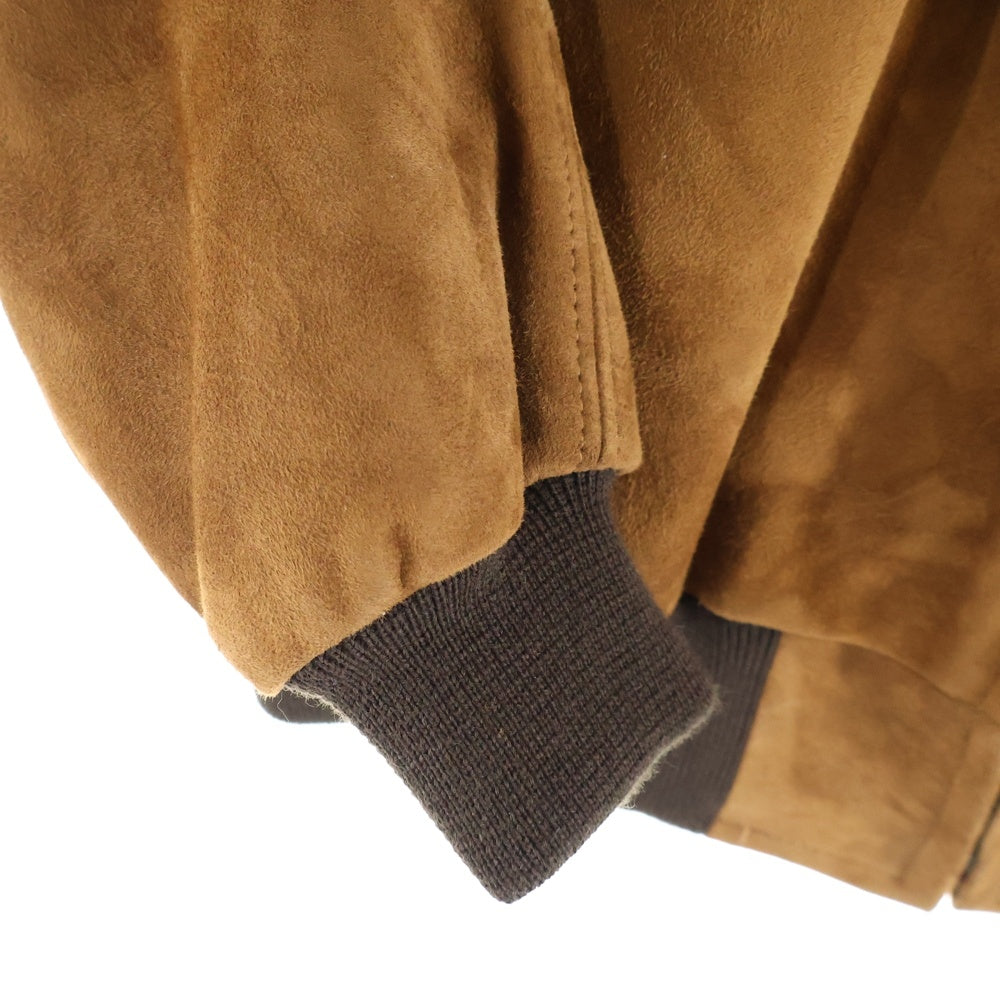 AURALEE(オーラリー) 25AW GOAT SUEDE ZIP BLOUSON ゴートレザー スウェード ジップアップブルゾン ジャケット ブラウン A25AB01GS