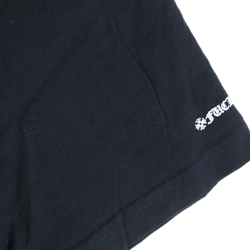 CHROME HEARTS(クロムハーツ) バックスクロールラベルプリント 胸ポケット 半袖Tシャツ カットソー ブラック