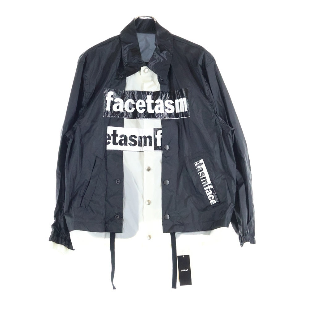 FACETASM(ファセッタズム) 20SS Layered Coach Jacket レイヤードコーチジャケット ロゴプリントドッキングコーチジャケット 1YA-JK-U10 ブラック