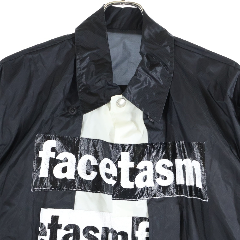 FACETASM(ファセッタズム) 20SS Layered Coach Jacket レイヤードコーチジャケット ロゴプリントドッキングコーチジャケット 1YA-JK-U10 ブラック