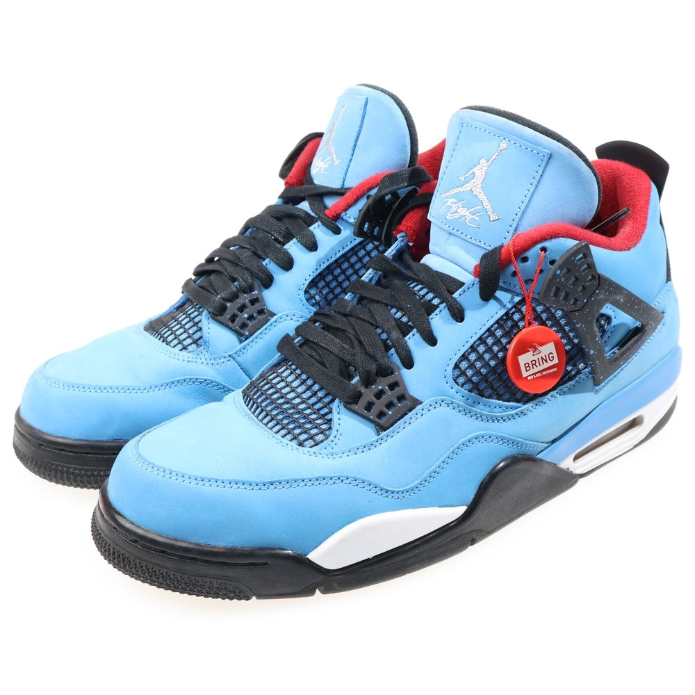 NIKE(ナイキ) ×TRAVIS SCOTT AIR JORDAN4 RETRO CACTUSJACK UNIVERSITYBLUE トラヴィススコット エアジョーダン4 レトロ カクタスジャック ハイカットスニーカー 308497-406