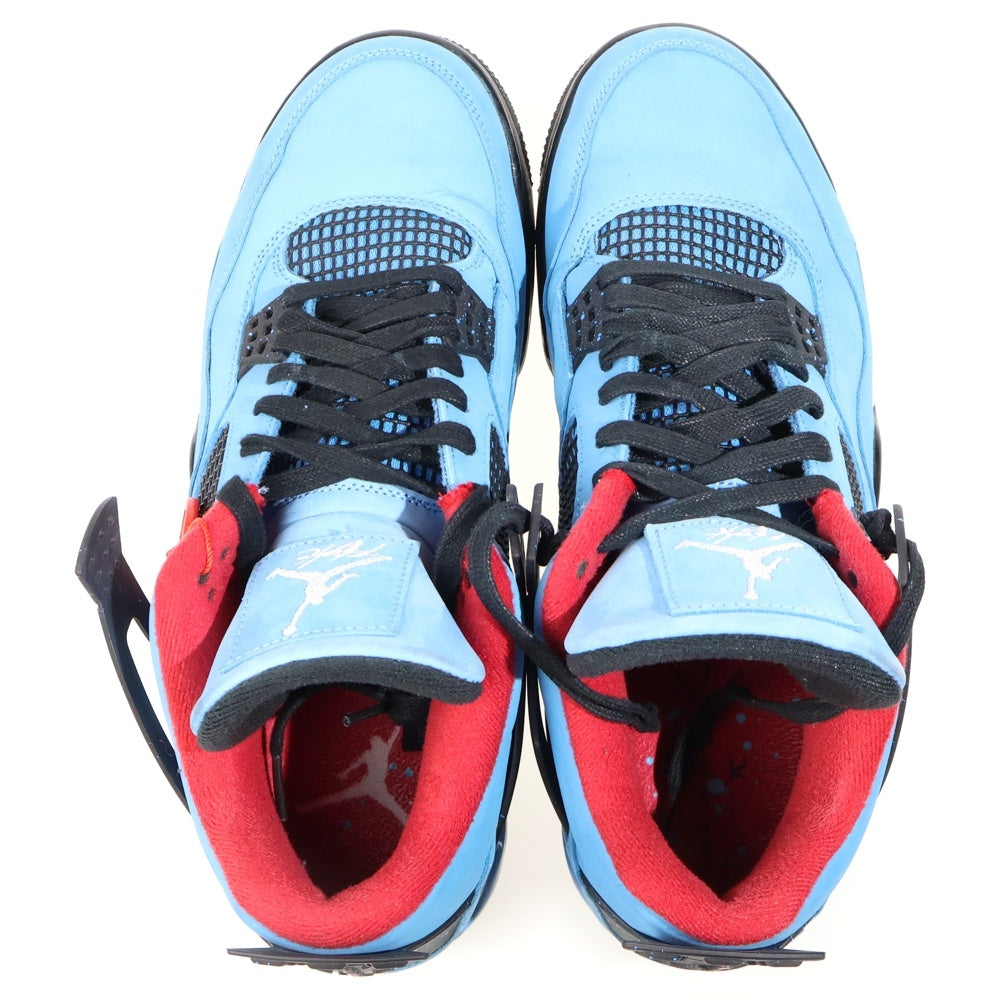 NIKE(ナイキ) ×TRAVIS SCOTT AIR JORDAN4 RETRO CACTUSJACK UNIVERSITYBLUE トラヴィススコット エアジョーダン4 レトロ カクタスジャック ハイカットスニーカー 308497-406