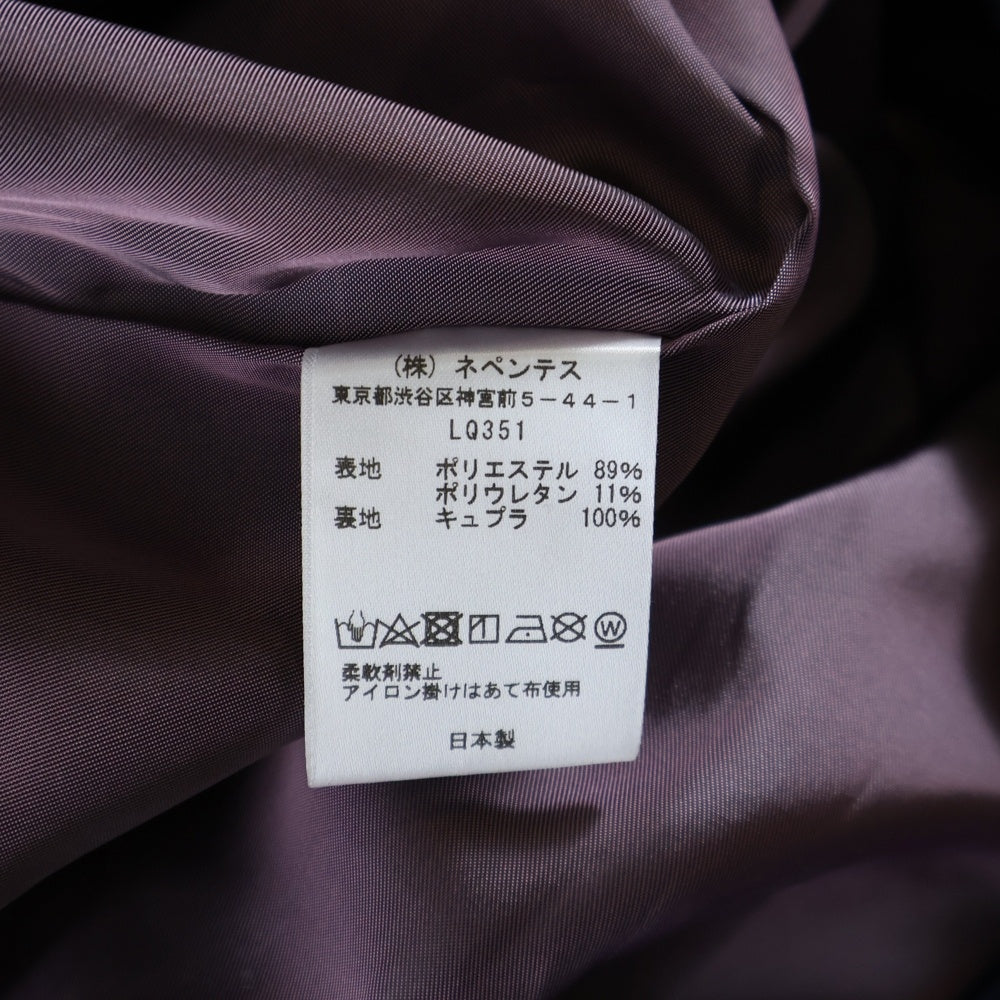 KITH(キス) ×Needles Coach Jacket ニードルス コーチジャケット ロゴフェルト総柄ナイロンボタンダウンジャケット ネイビー