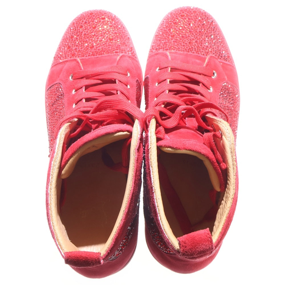 CHRISTIAN LOUBOUTIN(クリスチャンルブタン) ラインストーン ハイカットスニーカー シューズ レッド