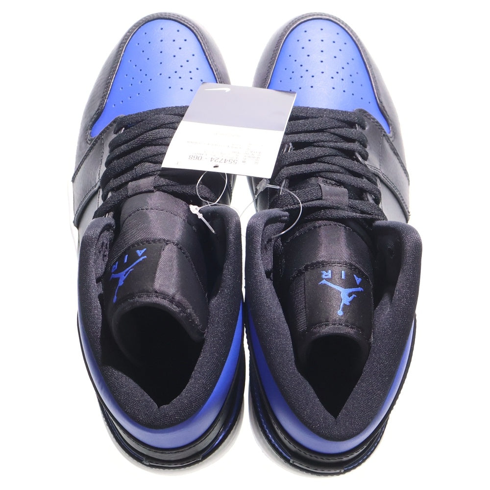 NIKE(ナイキ) AIR JORDAN 1 MID HYPER ROYAL エアジョーダン1 ハイパーロイヤル ミッドカットスニーカー US9/27cm 554724-068 ブラック/ブルー