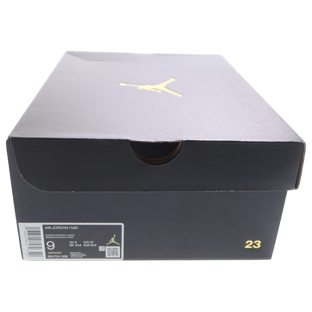 NIKE(ナイキ) AIR JORDAN 1 MID HYPER ROYAL エアジョーダン1 ハイパーロイヤル ミッドカットスニーカー US9/27cm 554724-068 ブラック/ブルー