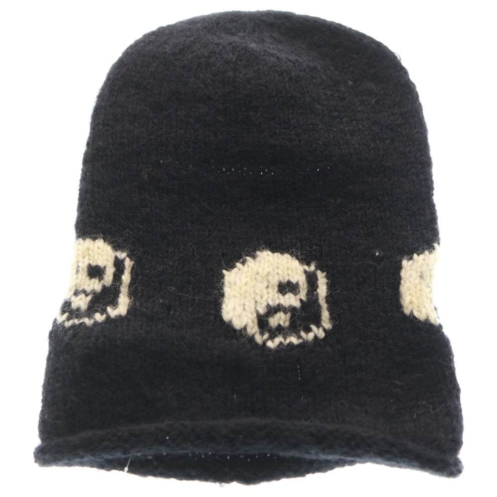 NO BRAND(ノーブランド) MacMahon Knitting Mills マクマホンニッティングミルズ Balaclava-Yin&Yang バラクラバ イン&ヤン モヘア混アクリルニットバラクラバ 目出し帽 ブラック