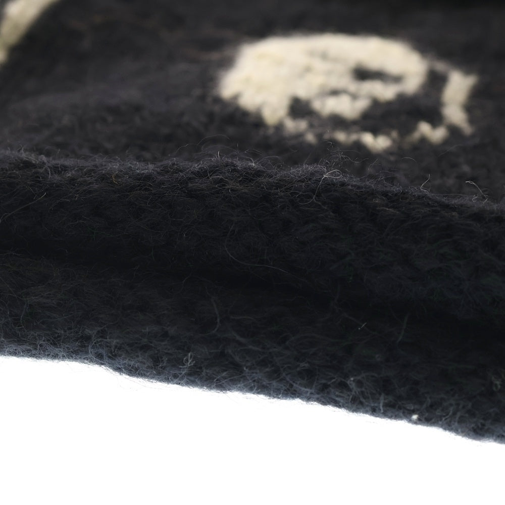 NO BRAND(ノーブランド) MacMahon Knitting Mills マクマホンニッティングミルズ Balaclava-Yin&Yang バラクラバ イン&ヤン モヘア混アクリルニットバラクラバ 目出し帽 ブラック