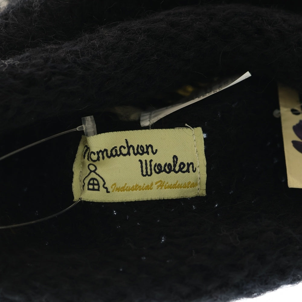 NO BRAND(ノーブランド) MacMahon Knitting Mills マクマホンニッティングミルズ Balaclava-Yin&Yang バラクラバ イン&ヤン モヘア混アクリルニットバラクラバ 目出し帽 ブラック