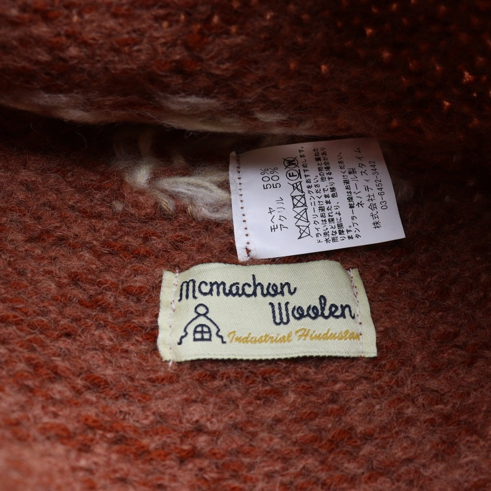 NO BRAND(ノーブランド) MacMahon Knitting Mills マクマホンニッティングミルズ Balaclava-Flower バラクラバ フラワー モヘア混アクリルニットバラクラバ 目出し帽 ブラウン