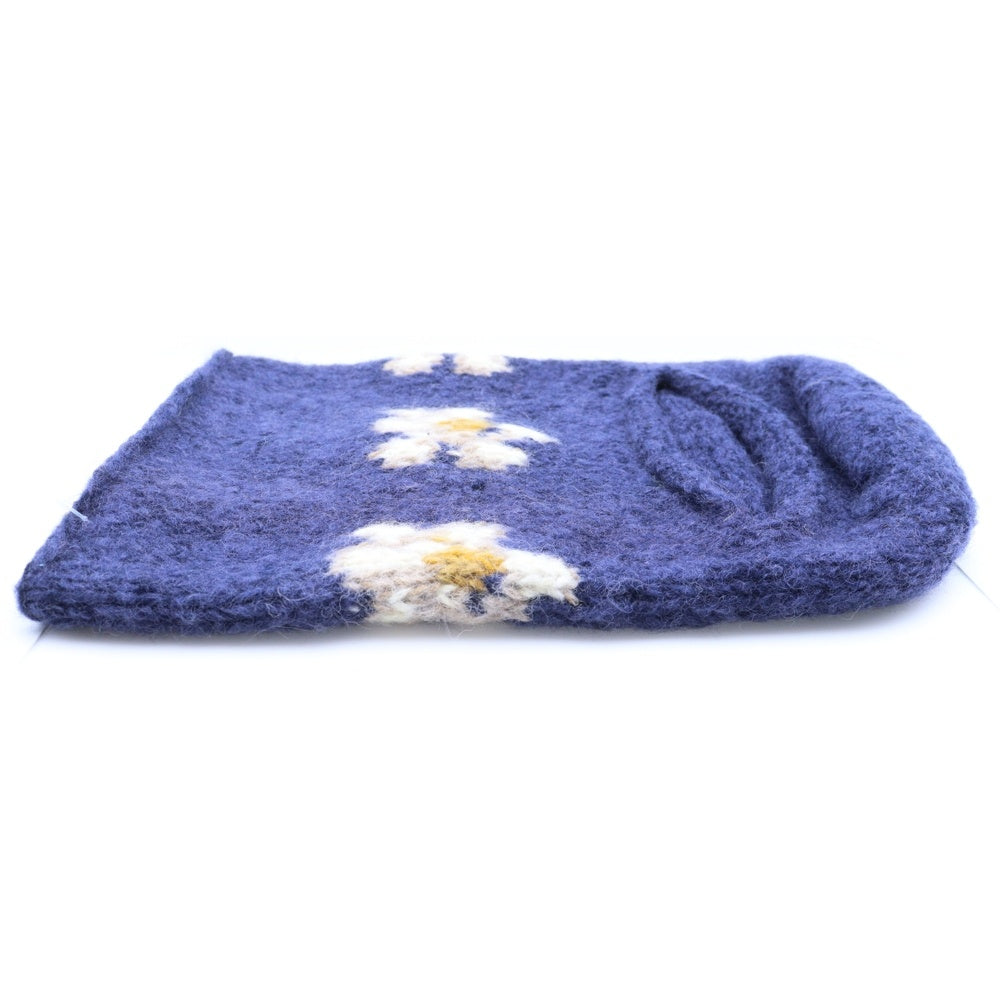 NO BRAND(ノーブランド) MacMahon Knitting Mills マクマホンニッティングミルズ Balaclava-Flower バラクラバ フラワー モヘア混アクリルニットバラクラバ 目出し帽 パープル