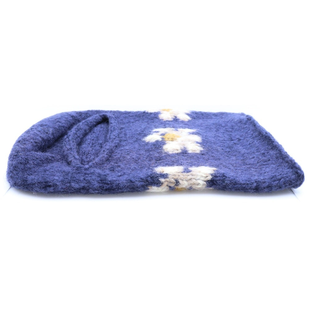 NO BRAND(ノーブランド) MacMahon Knitting Mills マクマホンニッティングミルズ Balaclava-Flower バラクラバ フラワー モヘア混アクリルニットバラクラバ 目出し帽 パープル