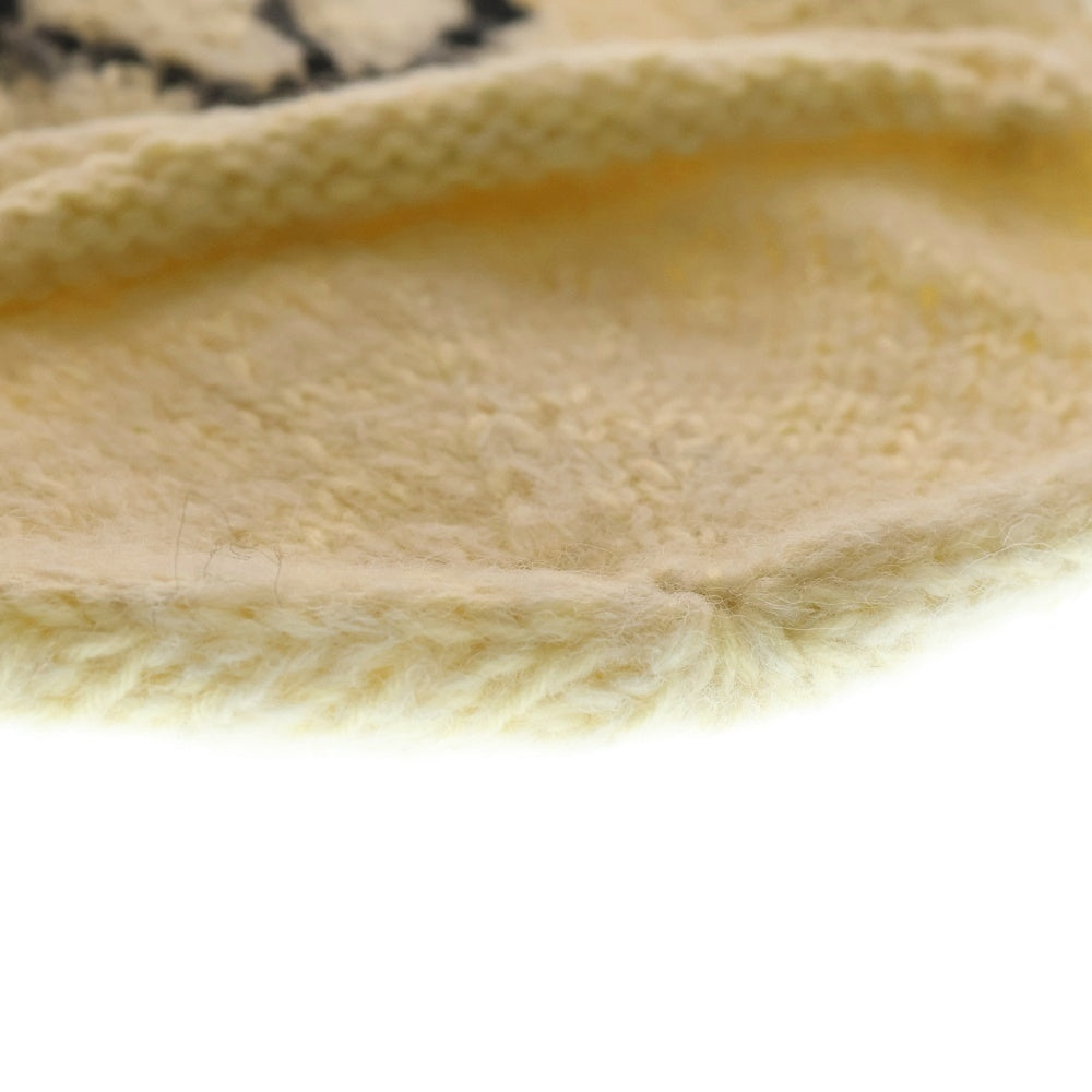 NO BRAND(ノーブランド) MacMahon Knitting Mills マクマホンニッティングミルズ Balaclava-Peace バラクラバ ピース モヘア混アクリルニットバラクラバ 目出し帽 ホワイト