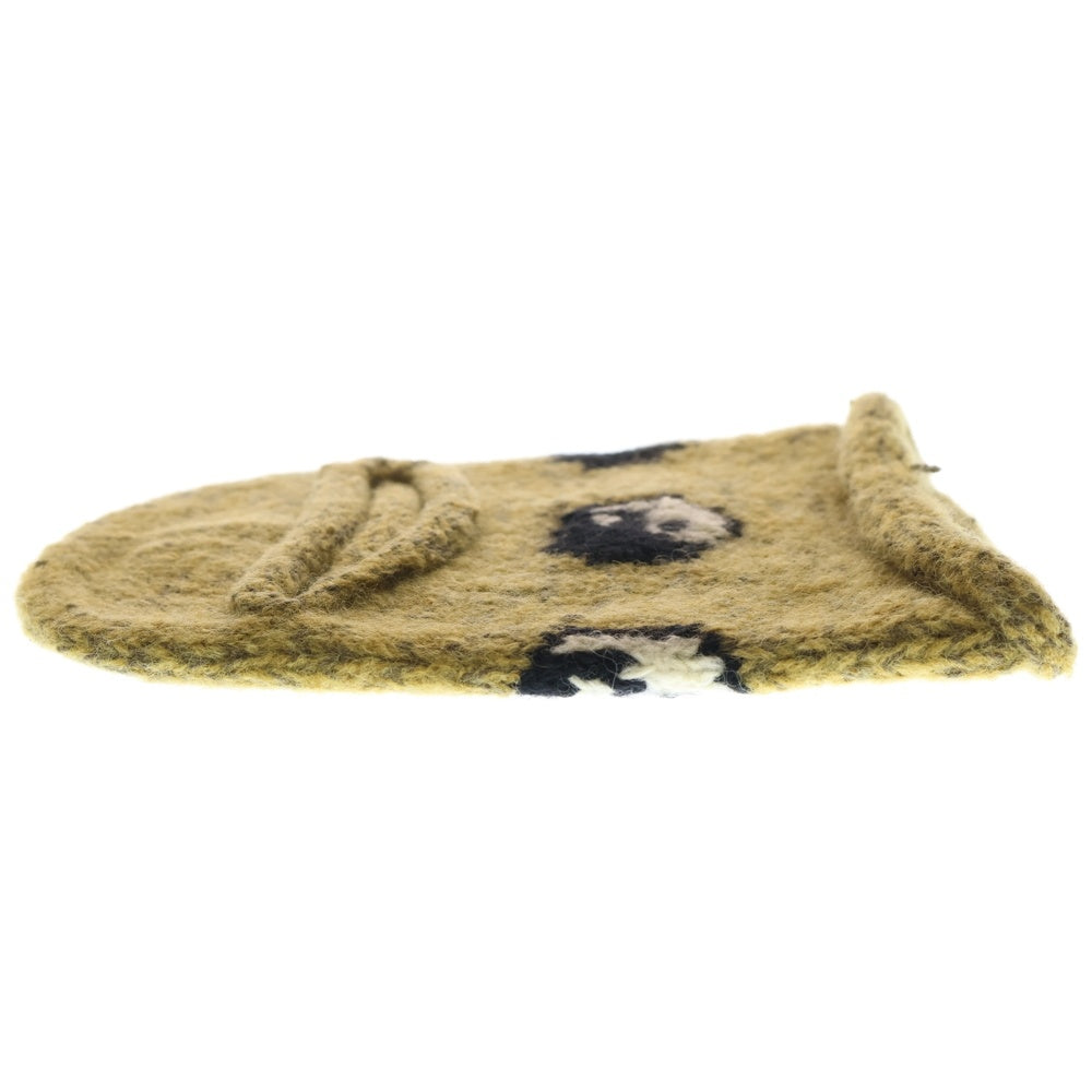 NO BRAND(ノーブランド) MacMahon Knitting Mills マクマホンニッティングミルズ Balaclava-Yin&Yang バラクラバ イン&ヤン モヘア混アクリルニットバラクラバ 目出し帽 イエロー