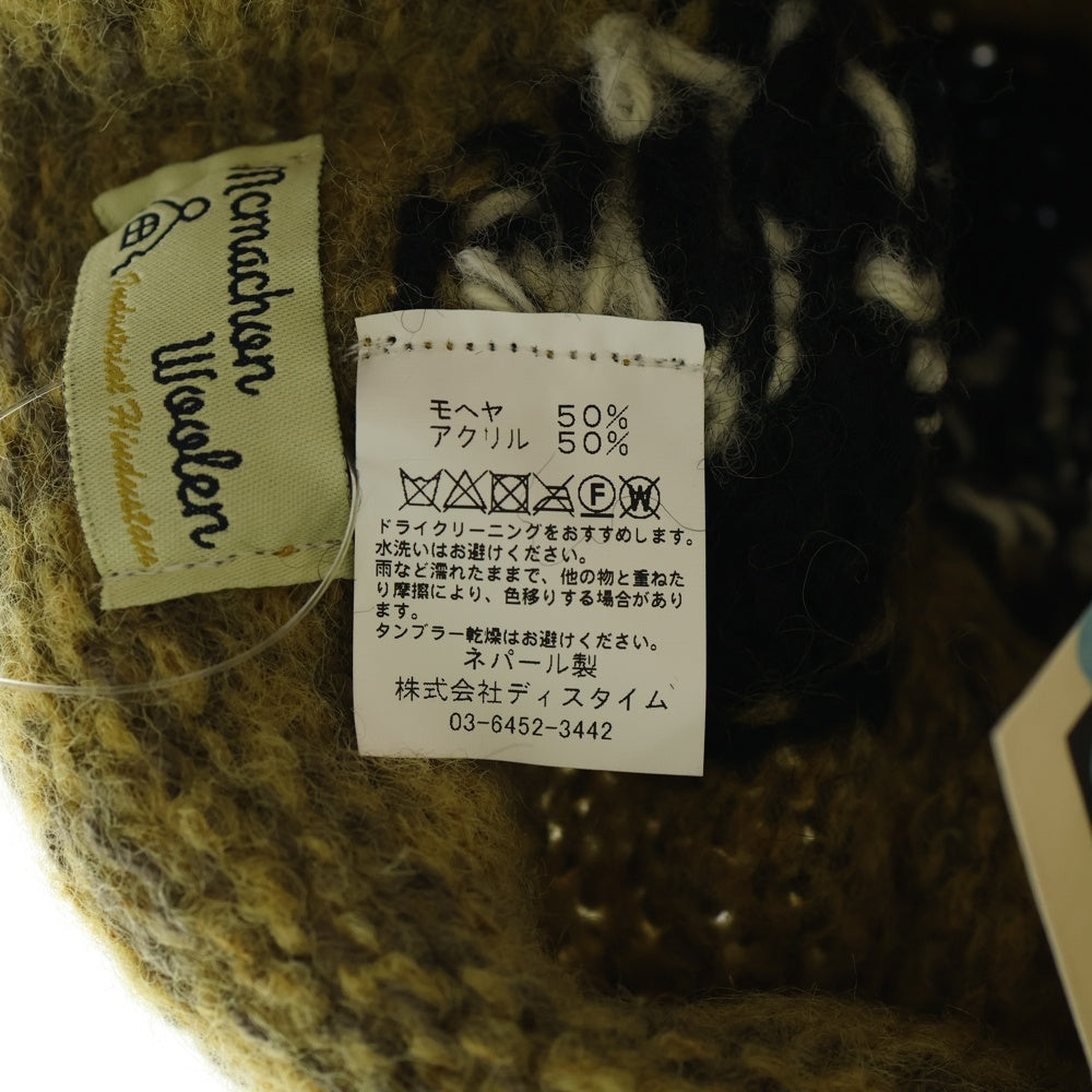 NO BRAND(ノーブランド) MacMahon Knitting Mills マクマホンニッティングミルズ Balaclava-Yin&Yang バラクラバ イン&ヤン モヘア混アクリルニットバラクラバ 目出し帽 イエロー