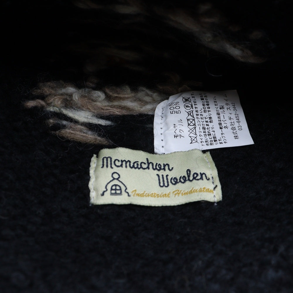 NO BRAND(ノーブランド) MacMahon Knitting Mills マクマホンニッティングミルズ Balaclava-Flower バラクラバ フラワー モヘア混アクリルニットバラクラバ 目出し帽 ブラック