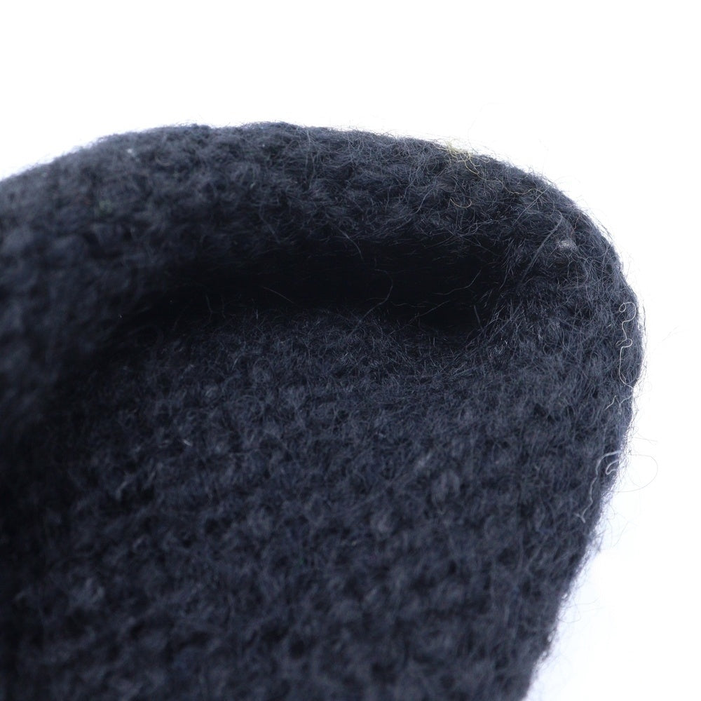 NO BRAND(ノーブランド) MacMahon Knitting Mills マクマホンニッティングミルズ Balaclava-Peace バラクラバ ピース モヘア混アクリルニットバラクラバ 目出し帽 ブラック
