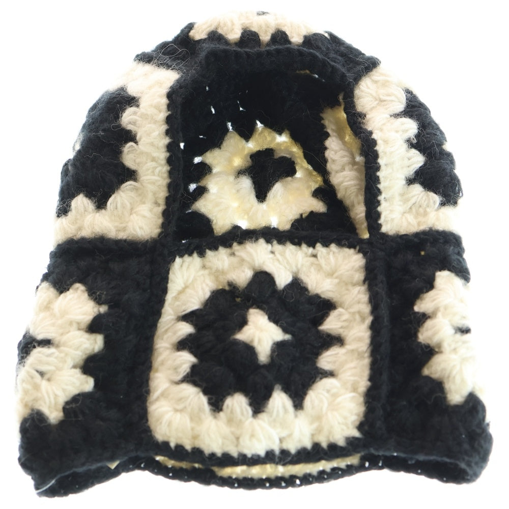 MacMahon Knitting Mills(マクマホンニッティングミルズ) マクマホンニッティングミルズ Balaclava-Crochet バラクラバクロシェット モヘア混パネル編みアクリルクロシェット 帽子 レディース