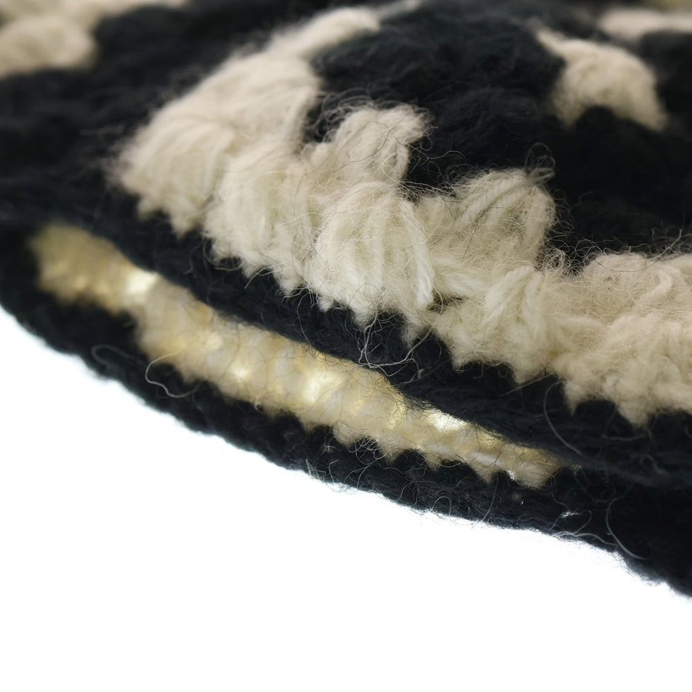 MacMahon Knitting Mills(マクマホンニッティングミルズ) マクマホンニッティングミルズ Balaclava-Crochet バラクラバクロシェット モヘア混パネル編みアクリルクロシェット 帽子 レディース