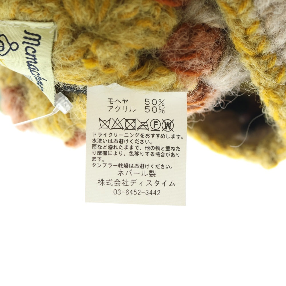 NO BRAND(ノーブランド) MacMahon Knitting Mills マクマホンニッティングミルズ Balaclava-Crochet バラクラバクロシェット モヘア混パネル編みアクリルクロシェット 帽子 イエロー レディース
