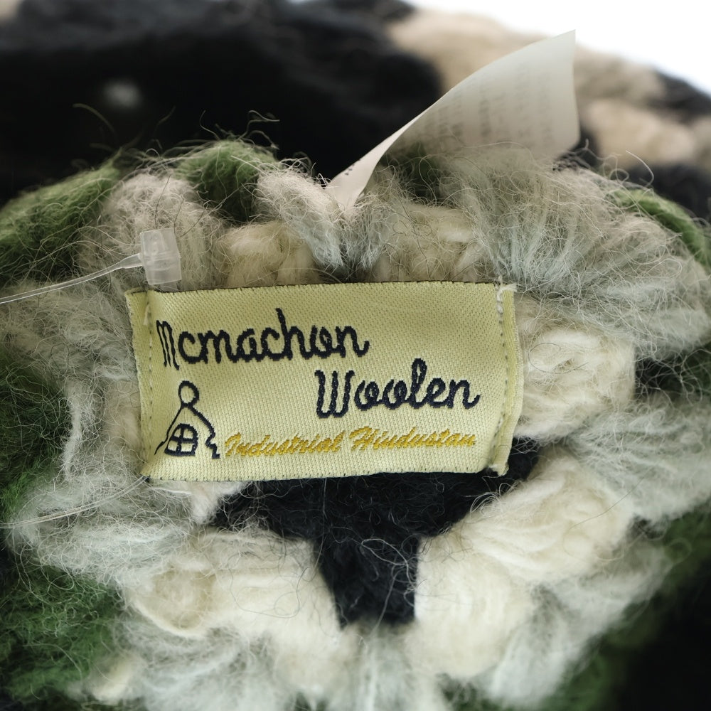 NO BRAND(ノーブランド) MacMahon Knitting Mills マクマホンニッティングミルズ Balaclava-Crochet バラクラバクロシェット モヘア混パネル編みアクリルクロシェット 帽子 レディース