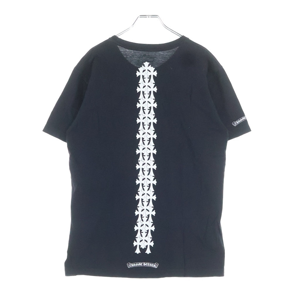 CHROME HEARTS(クロムハーツ) Cemetery Cross Tire Track Tee セメタリークロスタイヤトラックTシャツ クロスプリントクルーネック半袖Tシャツ ブラック