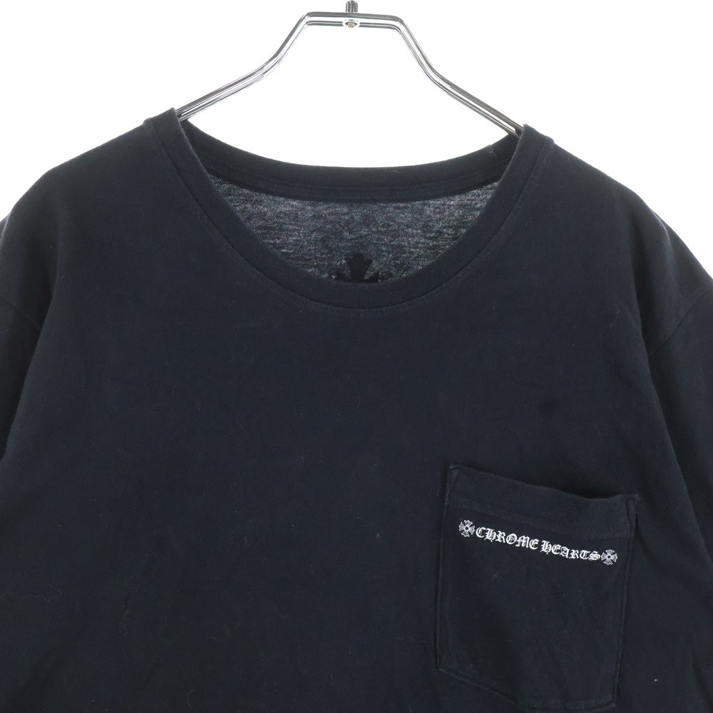 CHROME HEARTS(クロムハーツ) Cemetery Cross Tire Track Tee セメタリークロスタイヤトラックTシャツ クロスプリントクルーネック半袖Tシャツ ブラック