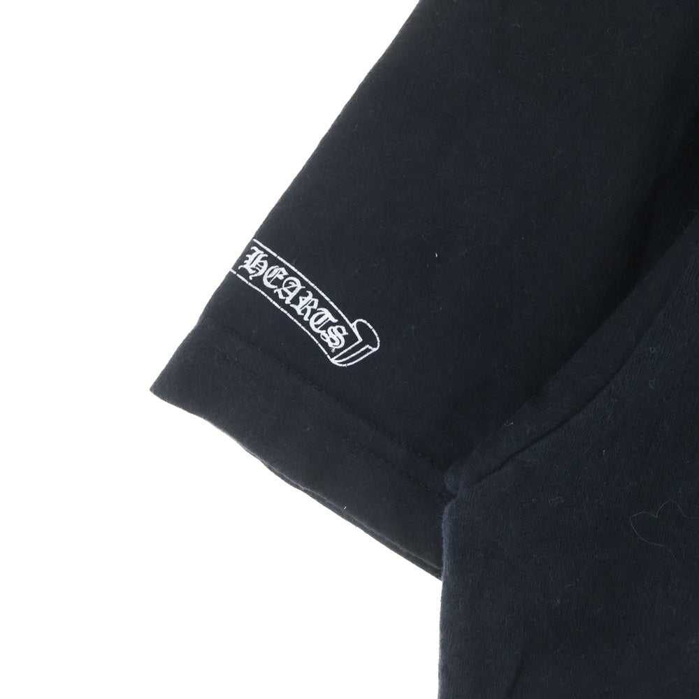 CHROME HEARTS(クロムハーツ) Cemetery Cross Tire Track Tee セメタリークロスタイヤトラックTシャツ クロスプリントクルーネック半袖Tシャツ ブラック