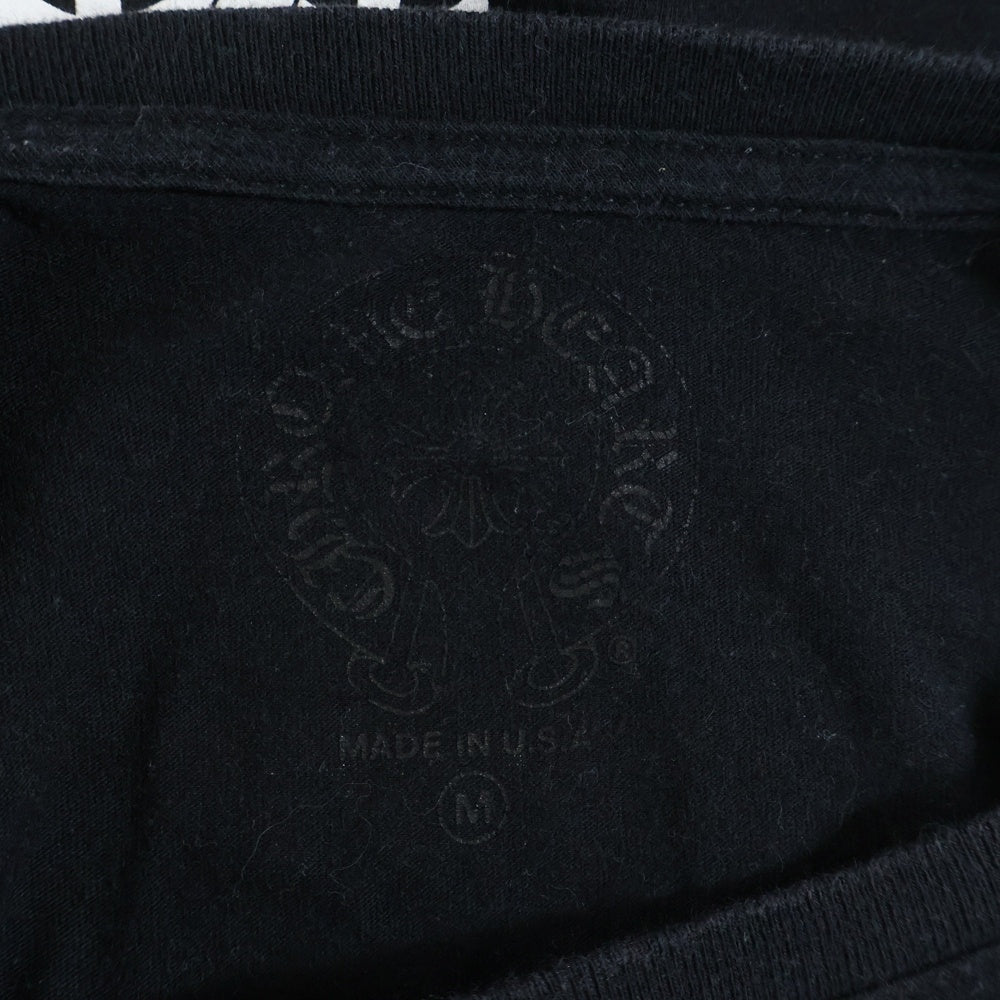 CHROME HEARTS(クロムハーツ) Cemetery Cross Tire Track Tee セメタリークロスタイヤトラックTシャツ クロスプリントクルーネック半袖Tシャツ ブラック
