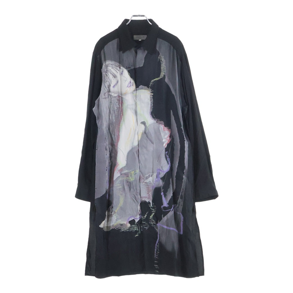 Yohji Yamamoto POUR HOMME(ヨウジヤマモト プールオム) 24AW レディデザイン ボタンダウン長袖ロングシャツ HO-B39-809