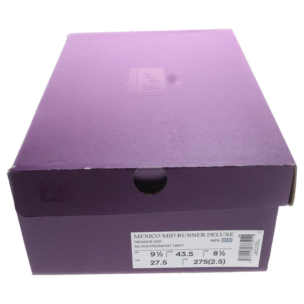Onitsuka Tiger(オニツカタイガー) MEXIO MID RUNNER DELUXE ダメージ加工 ハイカットスニーカー シルバー US9.5/27.5cm 1181A608-020
