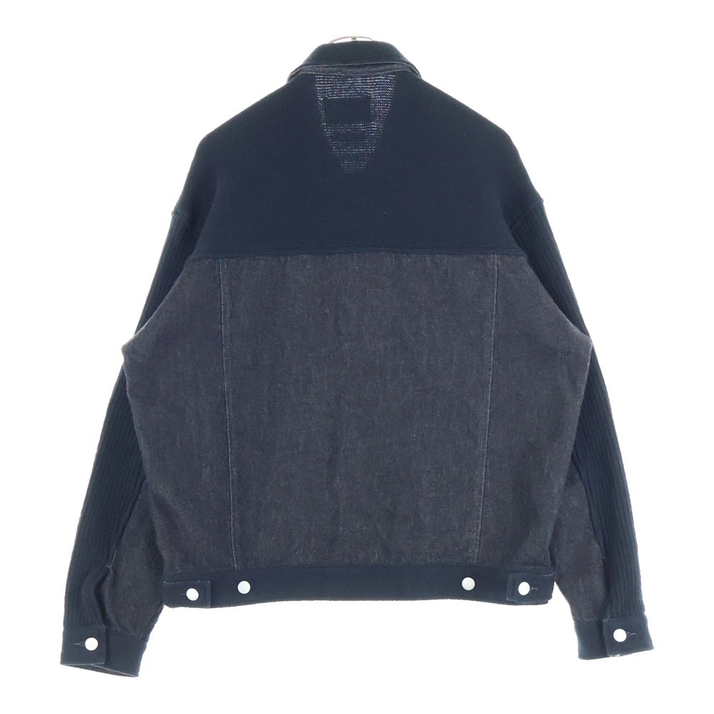 YOKE(ヨーク) 24AW Connected Knit Denim Trucker Jacket ニット デニム切り替え トラッカージャケット ブラック YK24FW01001S-WM